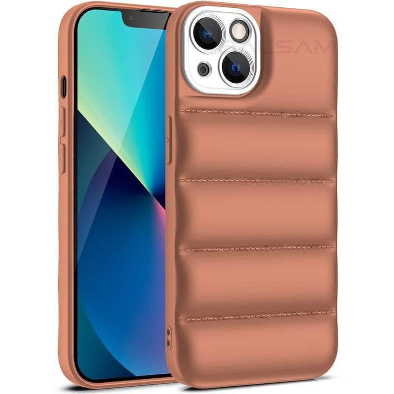 Shockproof iPhone 15 Case with Down Jacket Design - Durable Protection for Everyday Use & Outdoor Activities