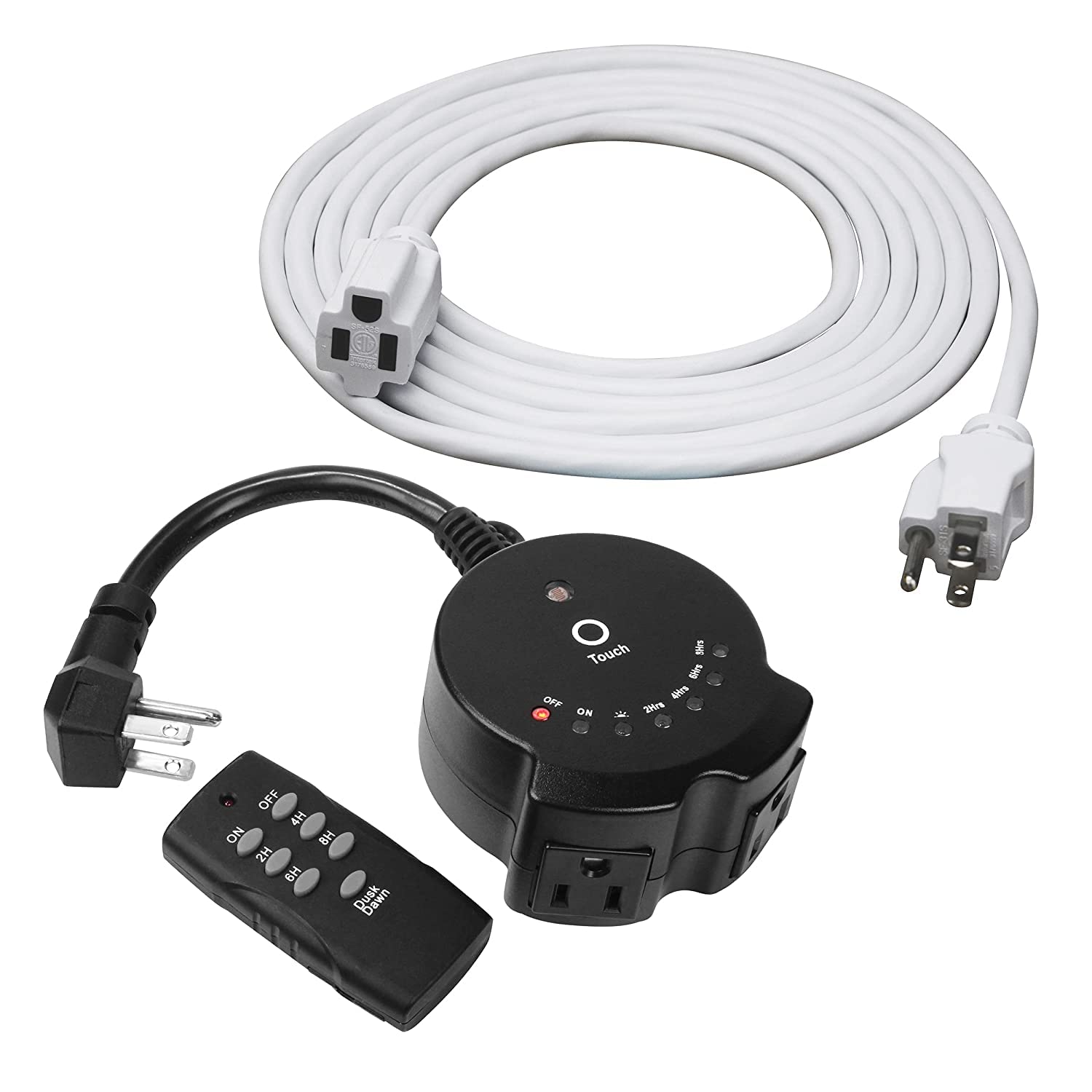 **Outdoor Lighting Timer with 12 ft Extension Cord - Waterproof, Heavy Duty, Programmable for Garden, Patio & Holiday Lights - CPCO95005**