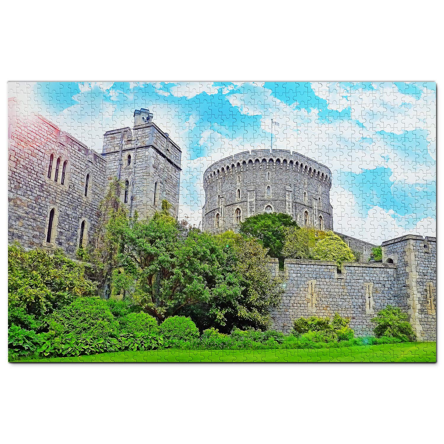 1000 Piece Windsor Castle Jigsaw Puzzle - Premium Wooden UK Travel Souvenir for Adults & Teens | Perfect for Family Game Night, Stress Relief & Home Decor