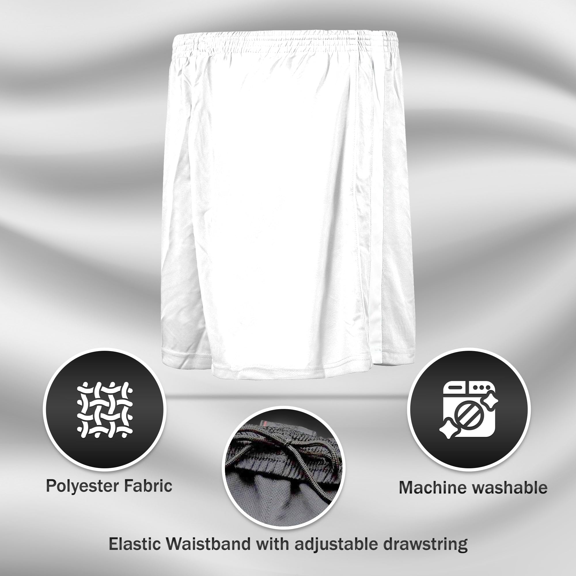 Vizari Youth Athletic Shorts - Breathable Polyester Sports Shorts for Boys & Girls | Ideal for Soccer, Gym Workouts, Running, and Active Play | Perfect for Training, School PE, and Summer Outdoor Activities