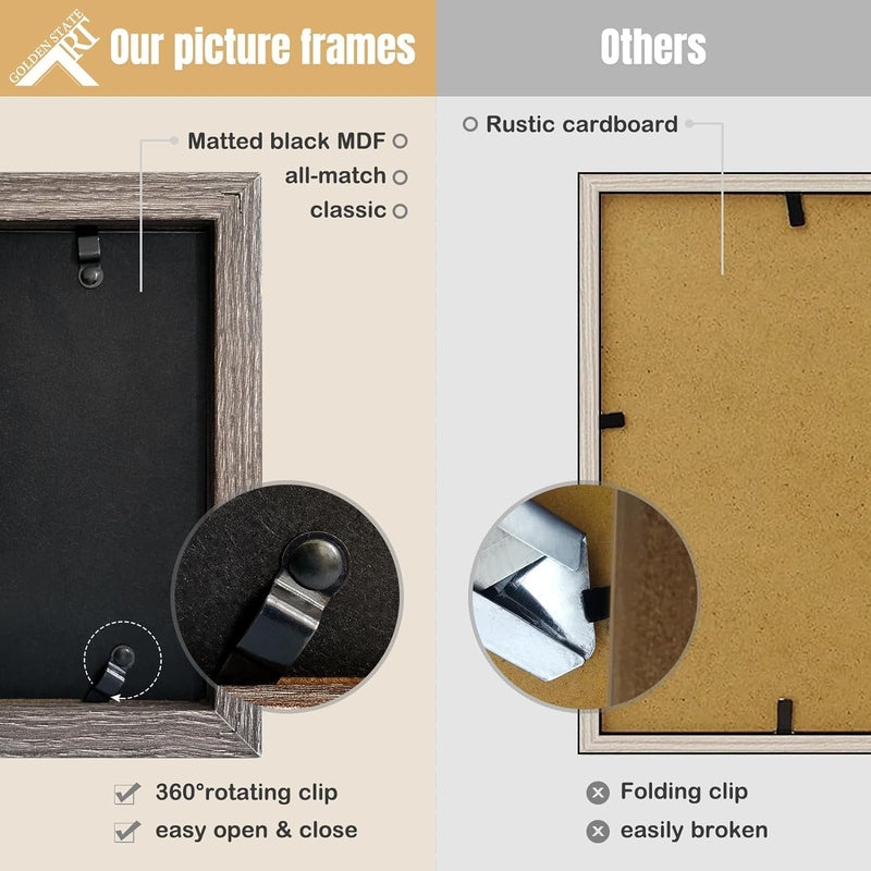 Double Vertical Hinged Photo Frame with Real Glass - Display 2 Pictures Side by Side - Perfect for Wedding, Family & Home Decor