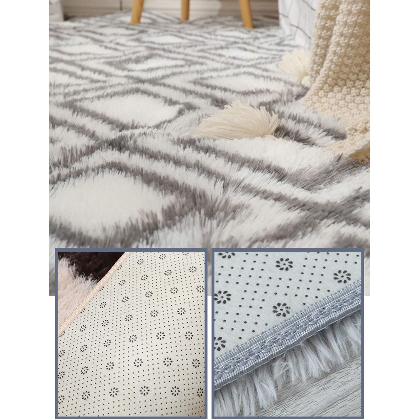 Fluffy Soft Kids Room Rug - 2.0x5.2ft Anti-Skid Shaggy Nursery Carpet for Baby Boys & Girls | Modern Fuzzy Area Rug for Bedroom, Playroom & Nursery Decor | Cozy Floor Mat for Toddler Safety & Home Comfort