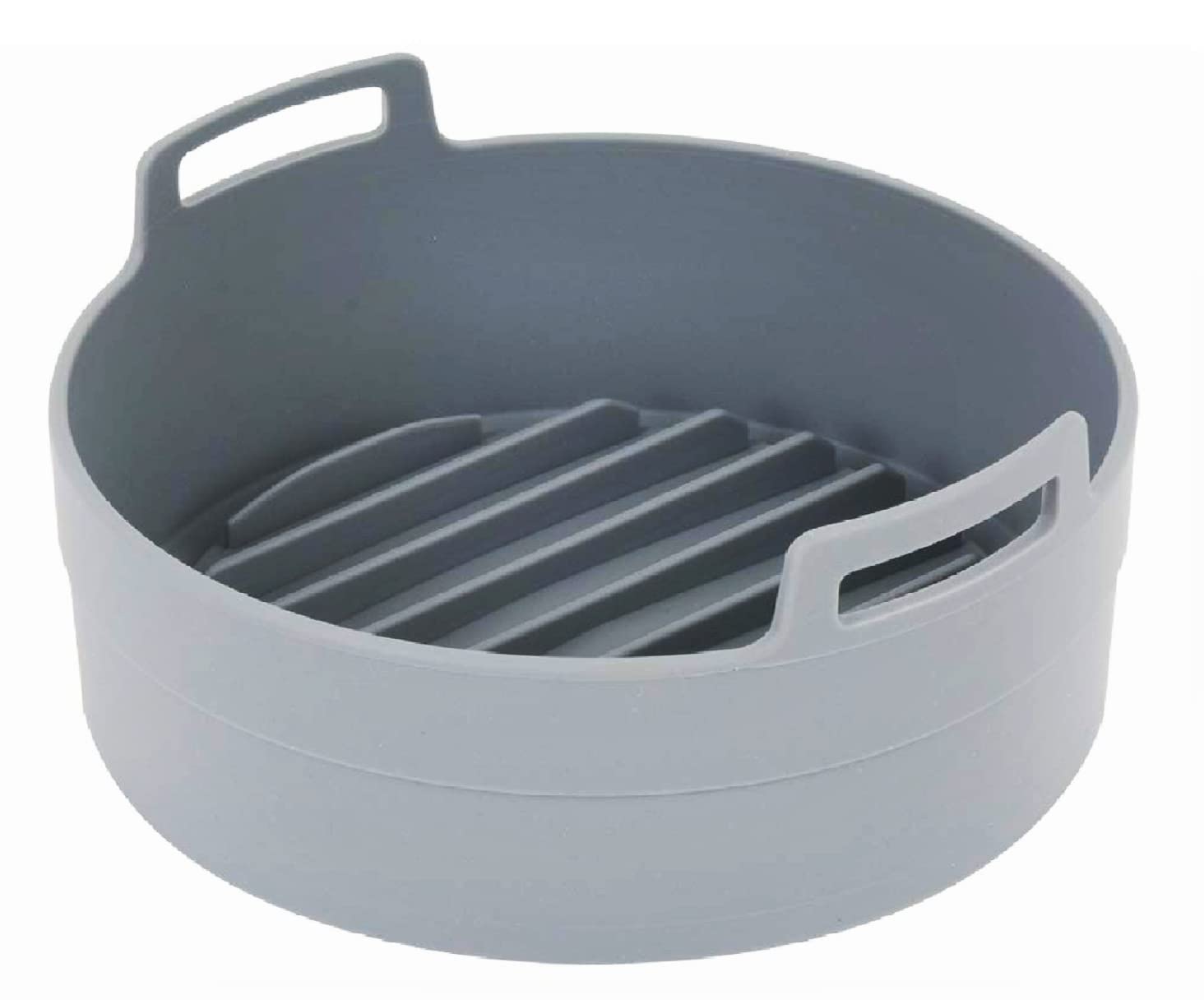 Premium Air Fryer Silicone Pot & Basket Set - 6.3 Inch Food Safe Oven Accessories | Non-Stick, Easy Clean Replacement for Parchment Liners (Gray) | Perfect for Cooking, Baking & Meal Prep in Air Fryers