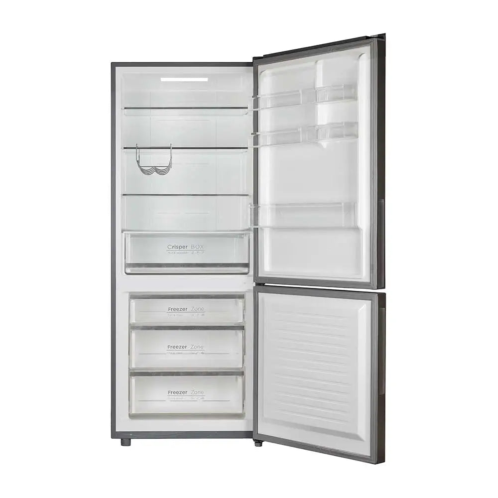 CHiQ CBM395NBS 396L Bottom Mount Refrigerator - Energy Efficient French Door Fridge with Spacious Freezer for Modern Kitchen & Home Use