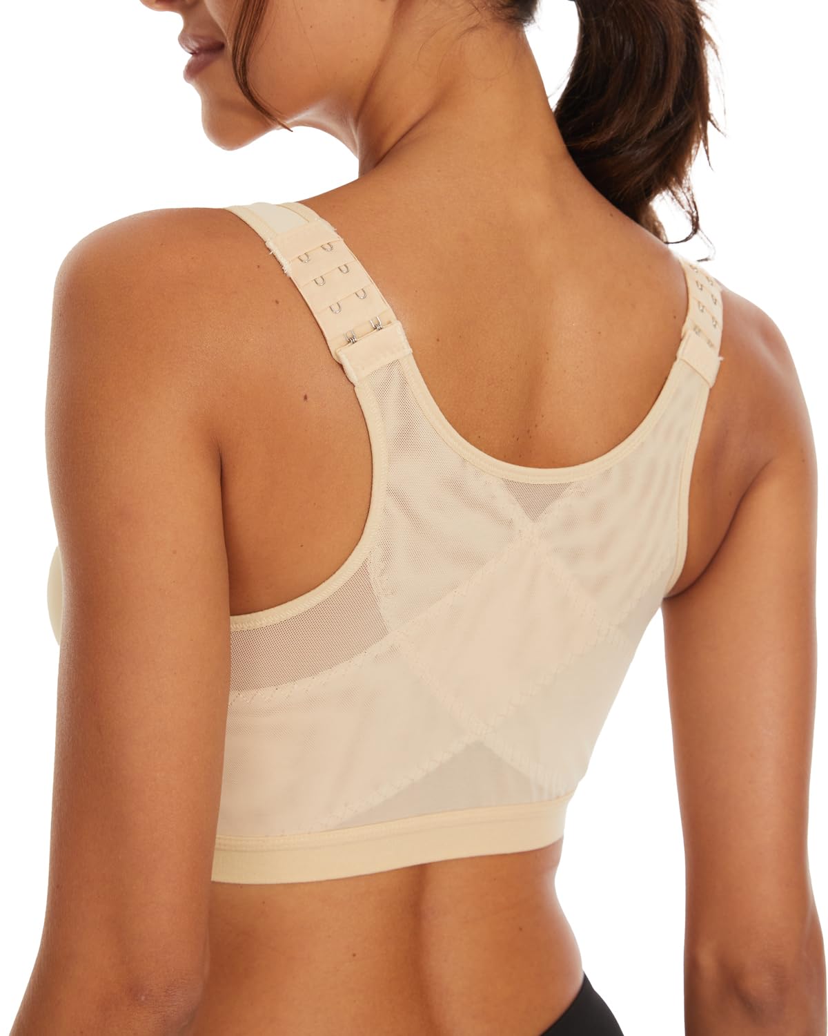 Wireless Front Closure Bras for Women - Posture Corrector & Back Support Shapewear - Seamless Smoothing Bra for Everyday Comfort & Active Lifestyles