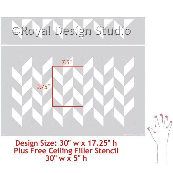 Herringbone Pattern Wall Stencils - Reusable DIY Painting Template for Home Decor, Geometric Wall Art, Accent Walls | Perfect for Living Room, Bedroom, Nursery & Office Design