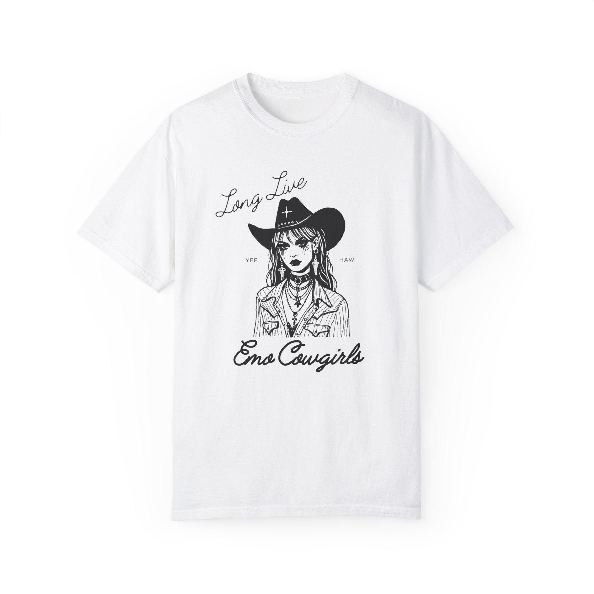 Long Live Emo Cowgirls T-Shirt - Vintage Western Gothic Style Top for Women | Perfect for Concerts, Rodeos & Alternative Fashion