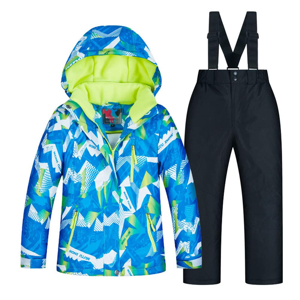 Waterproof Windproof Boys Ski Jacket and Pants Set for Kids Age 8-14 - Winter Snow Sports Outdoor Activities