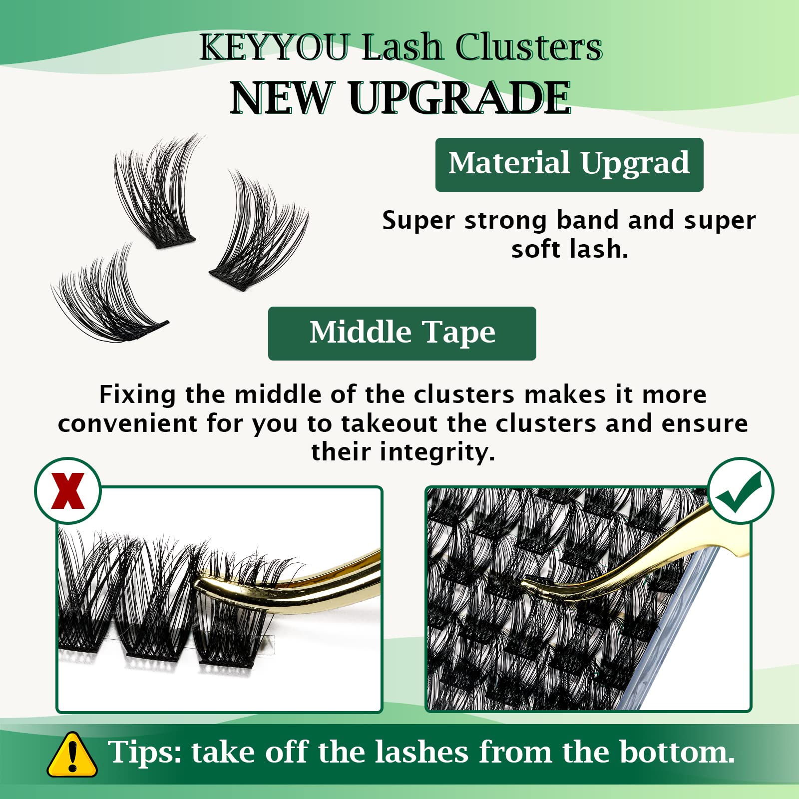 KEYYOU 96pcs Individual Lash Clusters - D Curl 8-18mm Mixed Length Volume Wispy Lashes for Natural & Dramatic Look | Soft, Comfortable & Easy DIY at Home | Perfect for Parties, Weddings & Daily Wear (Y01, D-8-18MIX)