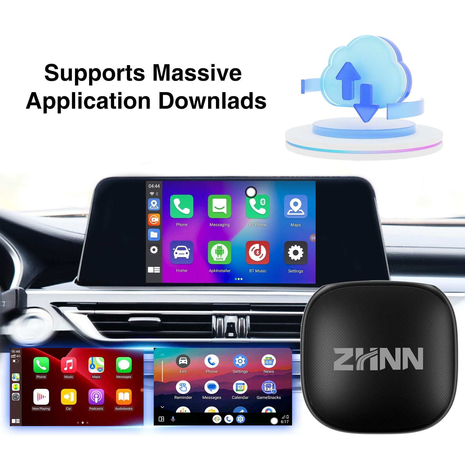 Wireless CarPlay AI Box & Android Auto Smart Adapter - Plug & Play for OEM Wired Cars, Supports TF Card & Seamless Connectivity - Perfect for Commuting, Road Trips & Hands-Free Driving