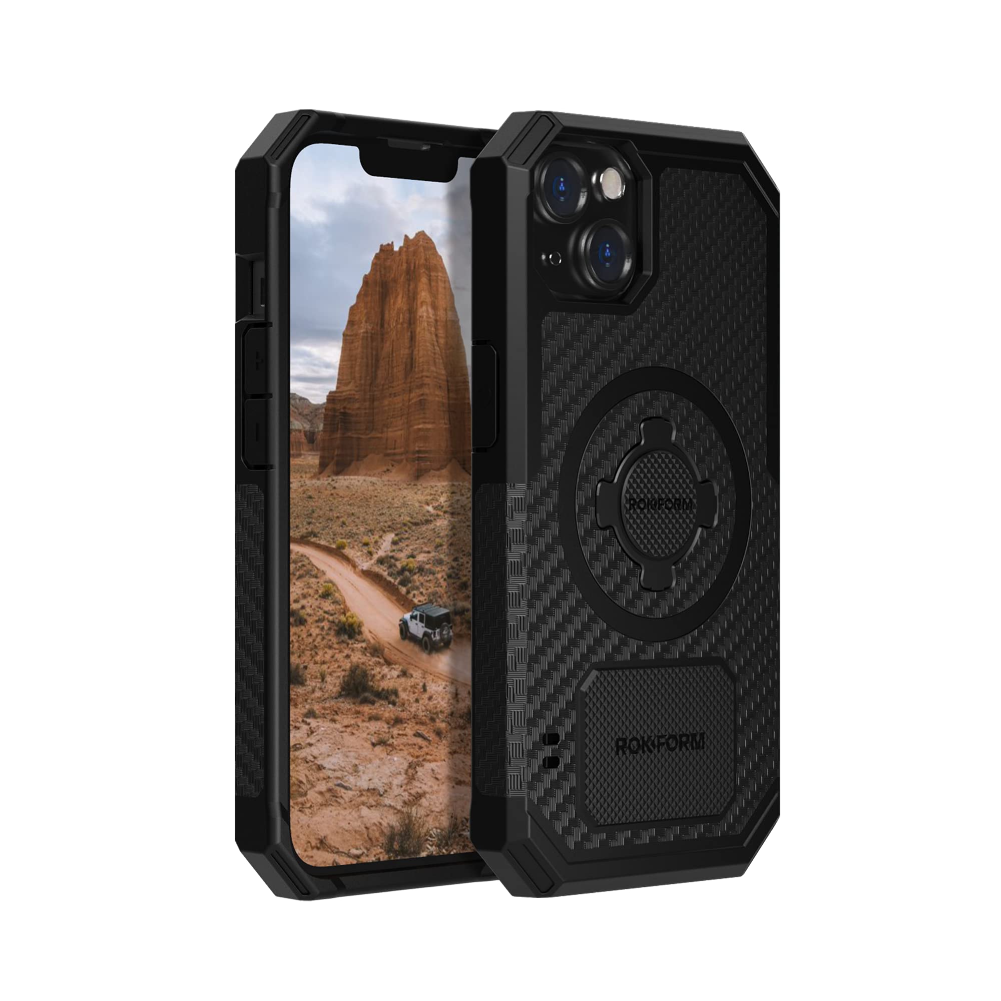 Rokform Rugged Series iPhone 13 Case - Dual Magnet & MagSafe Compatible, Magnetic Protective Cover with RokLock Twist Lock, Drop Tested Armor (Black) - Perfect for Outdoor Adventures & Active Lifestyles