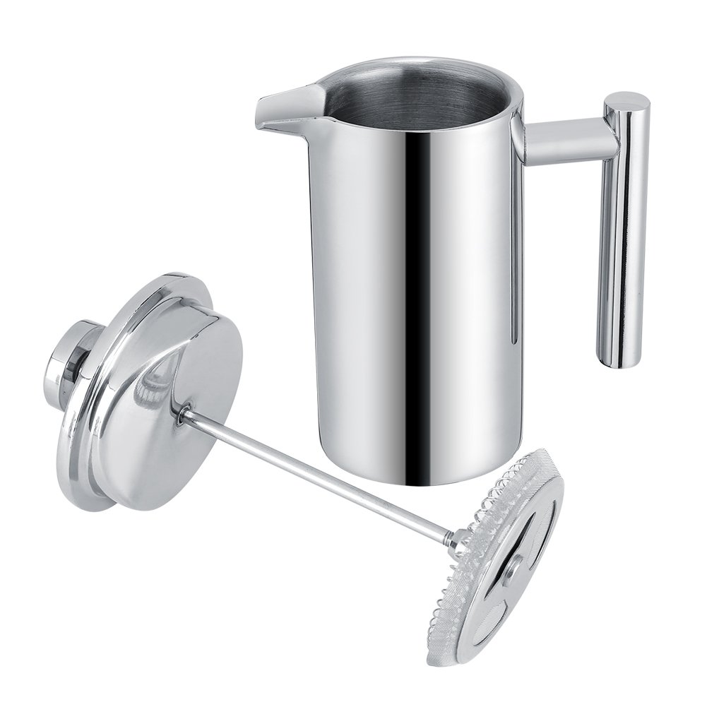 Premium Stainless Steel French Press Coffee Maker - 350ml Double Wall Insulated, Rust-Proof for Espresso & Tea - Perfect for Home, Office, Camping & Gifts