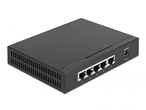 Delock 5 Port 2.5 Gigabit Ethernet Network Switch - High Speed Desktop Switch for Home Office, Gaming & Streaming (Model 87781)
