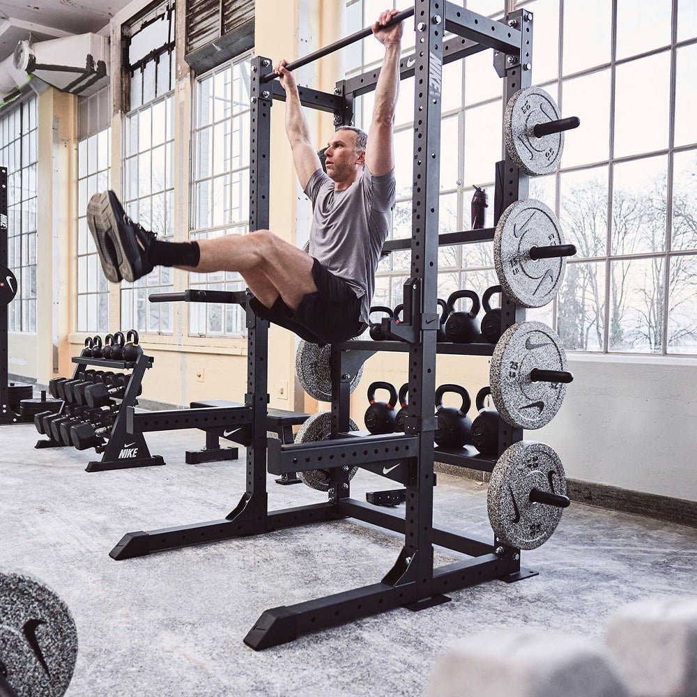 Nike Strength Half Rack Flat Storage Shelf - Heavy Duty Gym Equipment for Home Workouts - Perfect for Weight Plates, Dumbbells & Fitness Accessories Organization