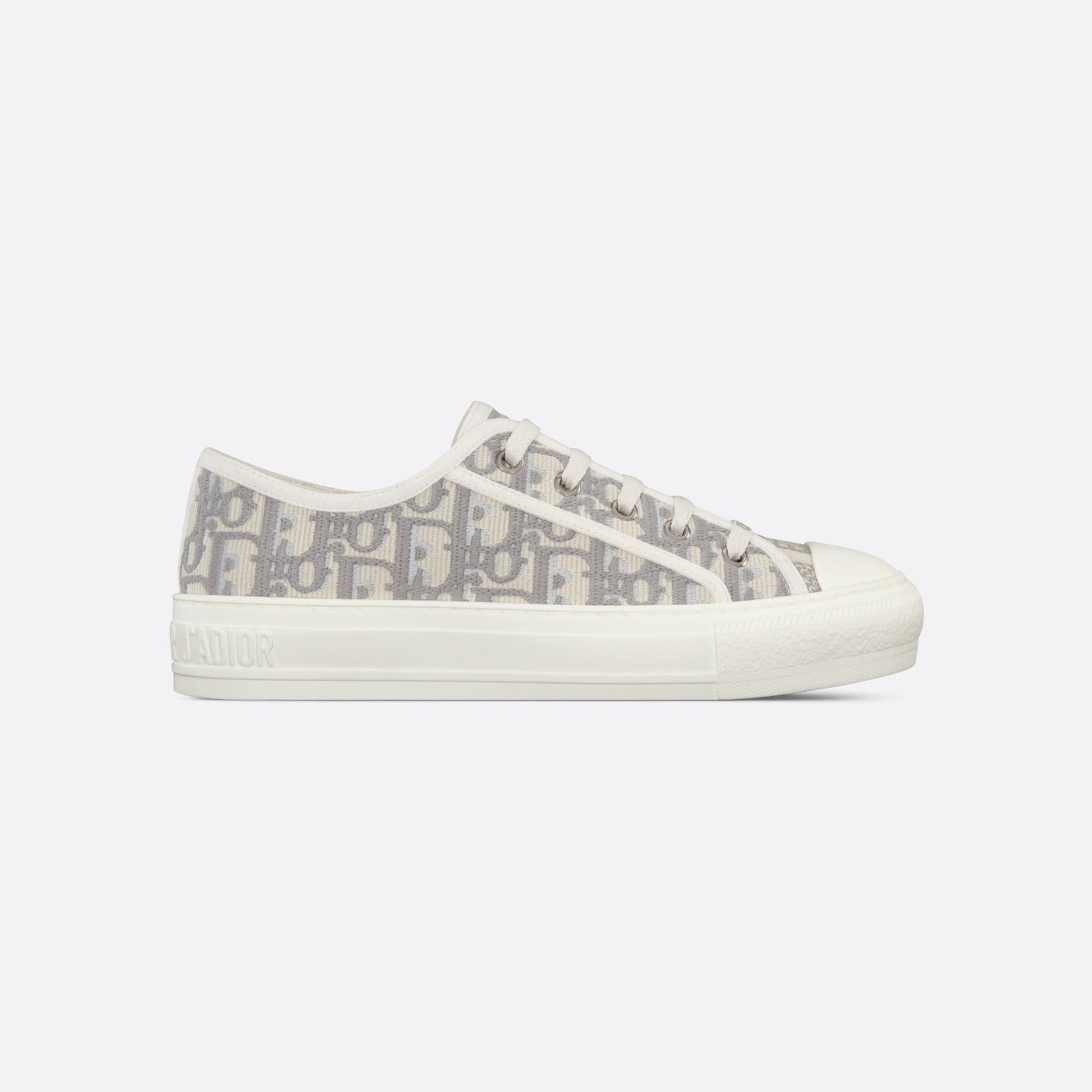 DIOR Walk'n'Dior Sneakers for Women - Stone Gray Leather Low-Top Fashion Shoes | Casual Wear, Street Style & Luxury Everyday Outfits