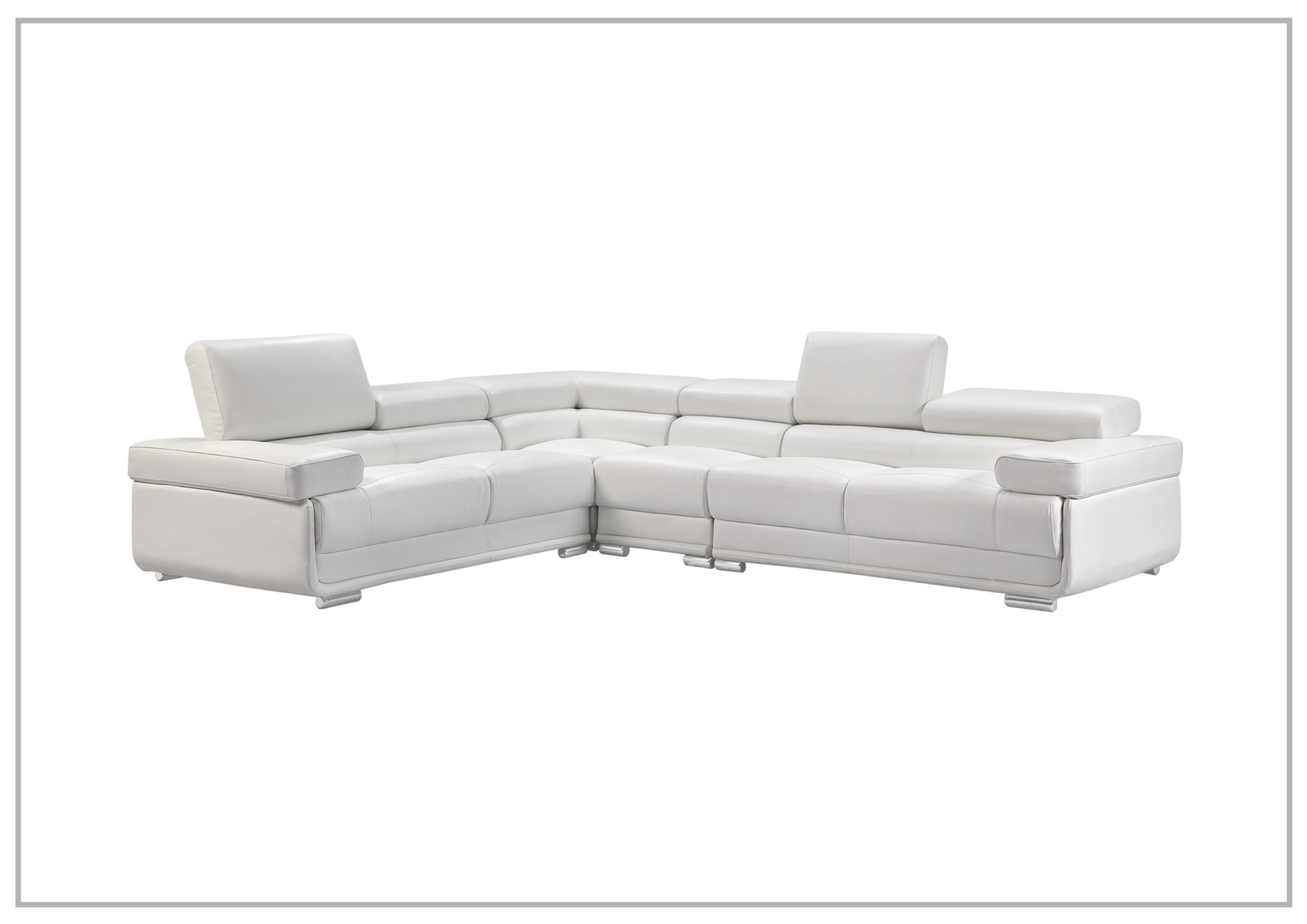 Gio Italia Baxton L-Shaped Leather Sectional Sofa - Modern Corner Couch for Living Room, Home Theater & Office Lounge