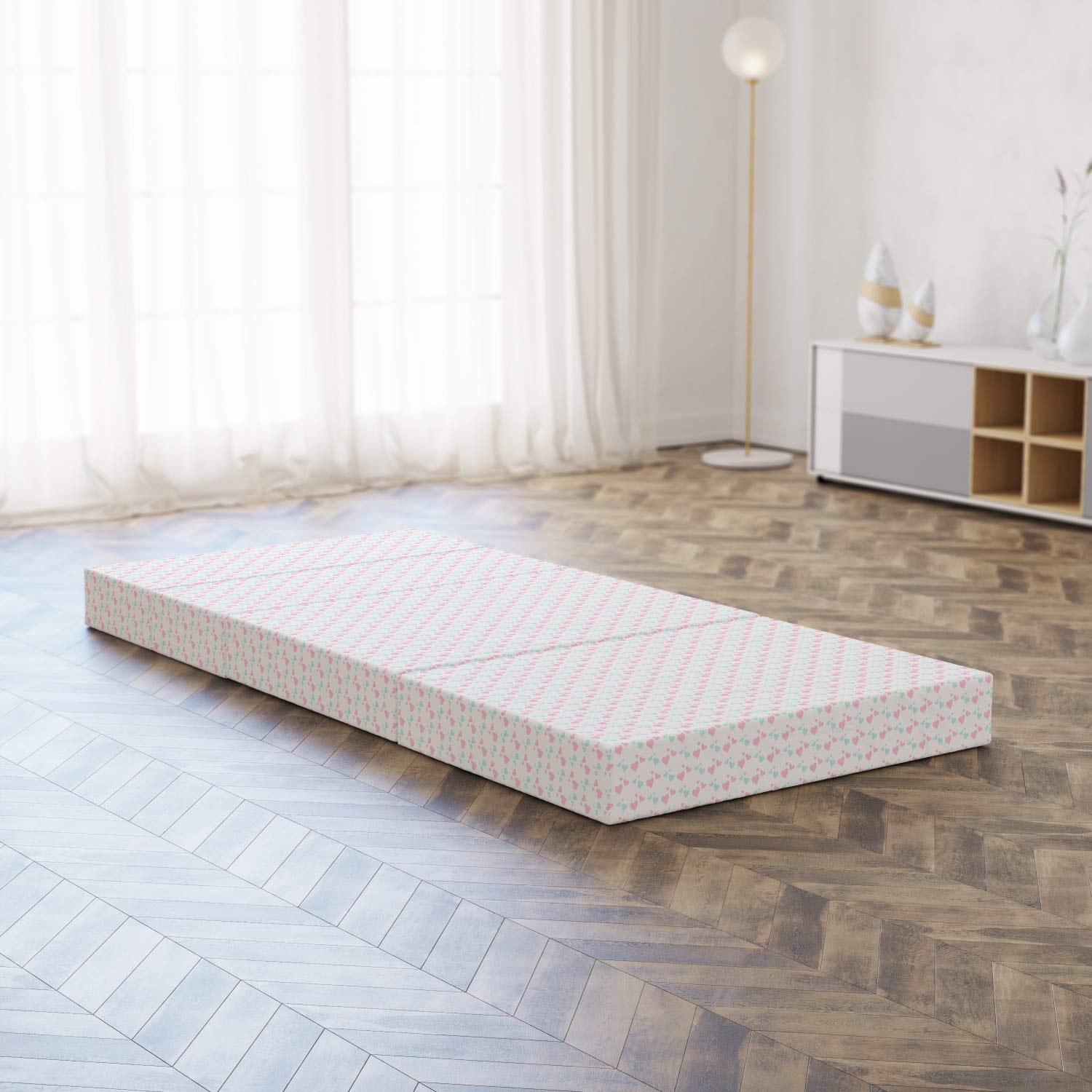 Ambesonne Romantic Love Cartoon Hearts Foldable Mattress - 74.8