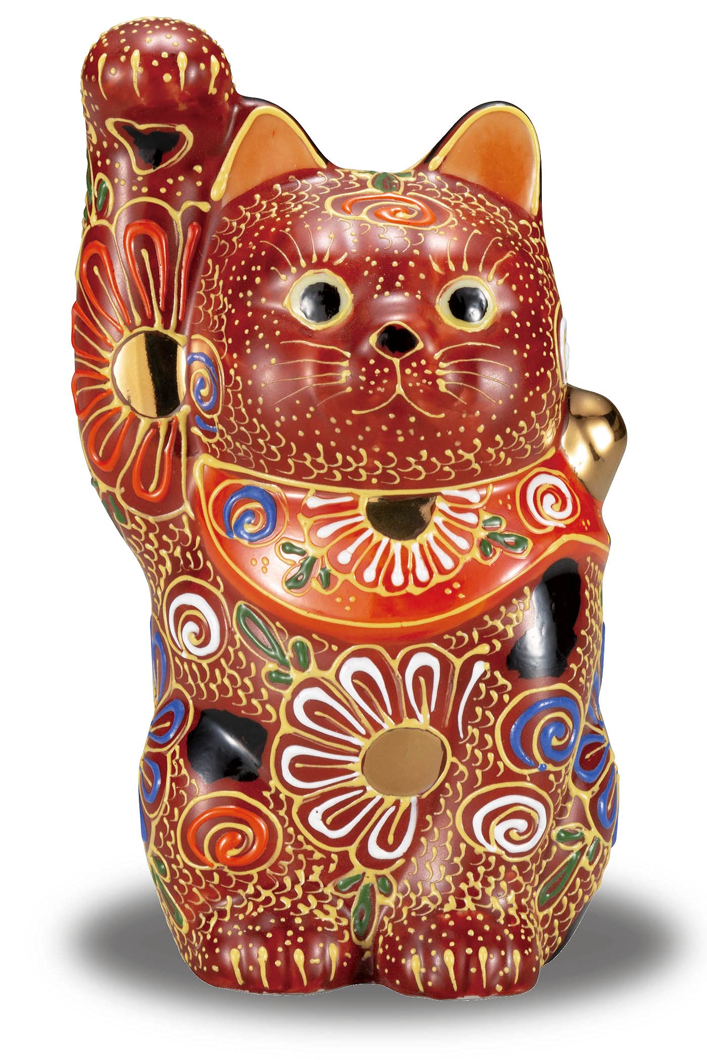 Authentic Japanese Maneki Neko Lucky Cat - Right Hand Ceramic Figurine for Good Fortune & Prosperity | Perfect for Home Decor, Office Desk & Gift Giving