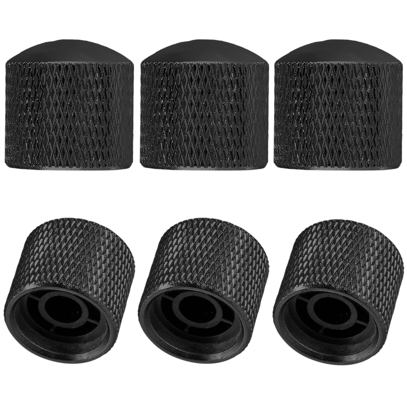 Biaungdo 6-Pack Electric Guitar Knobs - Black Metal Dome Volume & Tone Control Knobs for Telecaster, Electric & Bass Guitars - Perfect for DIY Guitar Upgrades & Customization