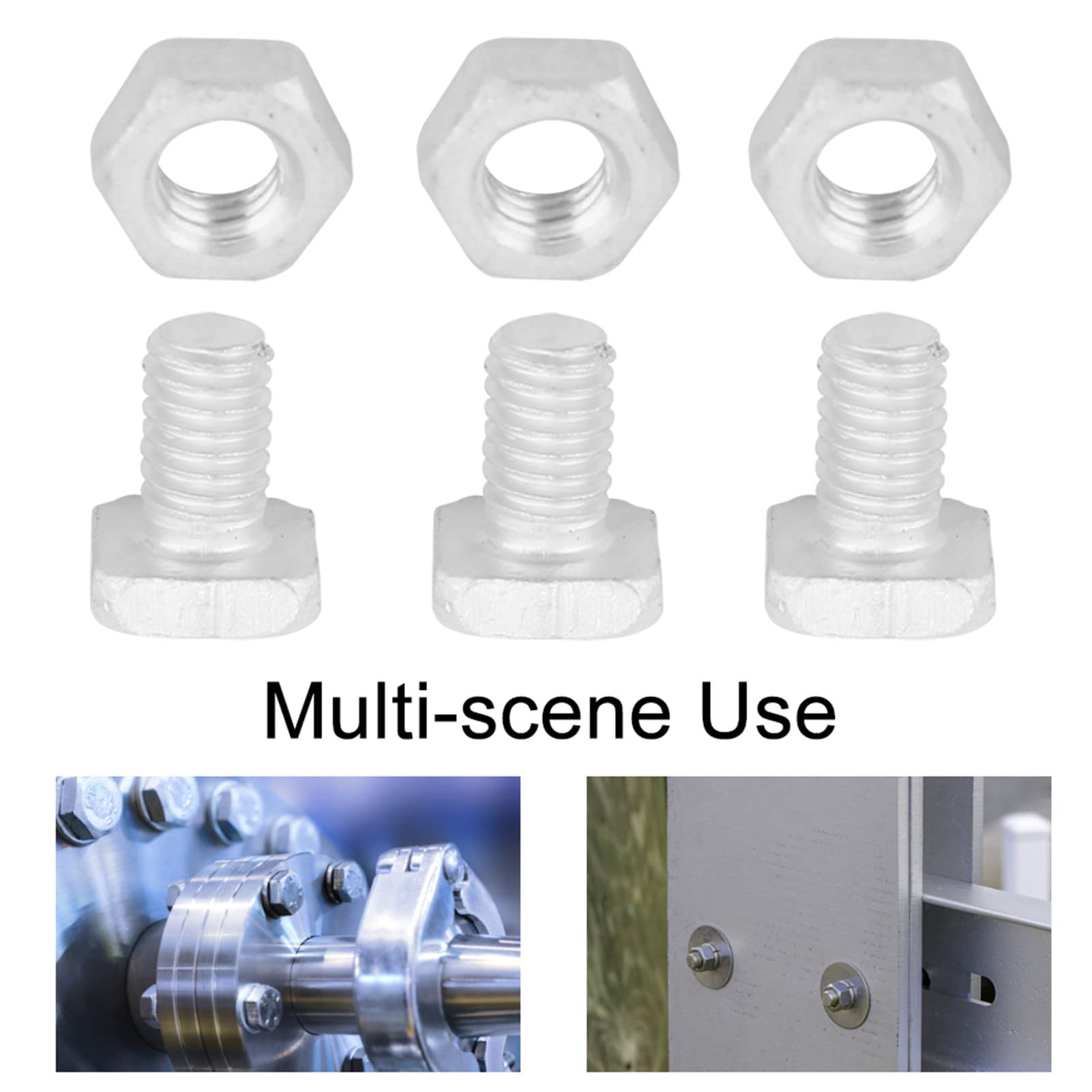 Pissente M6 Aluminum Greenhouse Nuts and Bolts Kit - 50 Sets Hardware Replacement Parts for Greenhouse Building, Repair & Maintenance - Perfect for DIY Garden Projects, Greenhouse Frame Assembly & Structural Reinforcement
