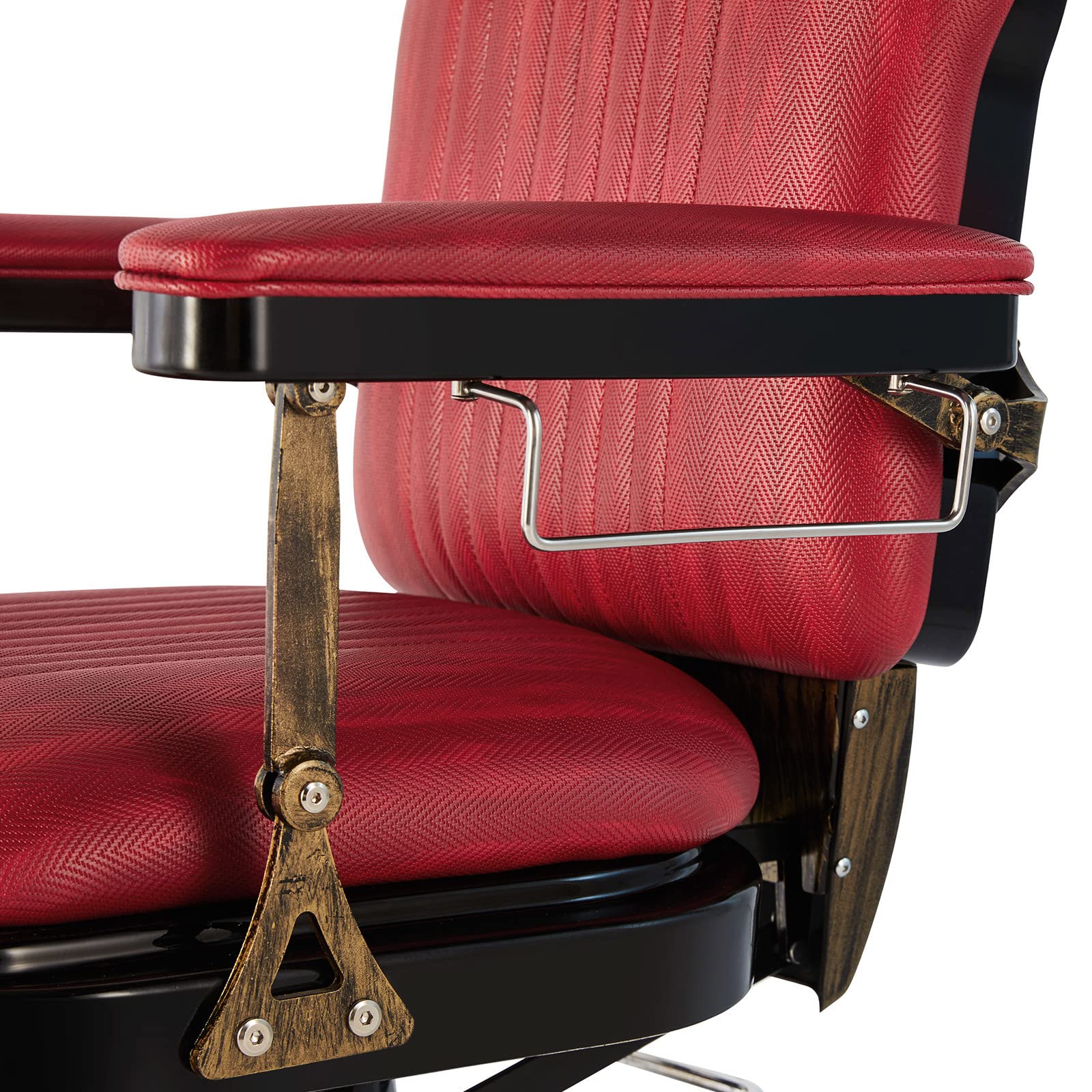 Professional Heavy Duty Barber Chair - Retro Hydraulic Reclining Salon Chair for Haircut & Tattoo - Adjustable Stylist Chair with Footrest (Red) - Perfect for Barber Shops, Salons & Tattoo Studios