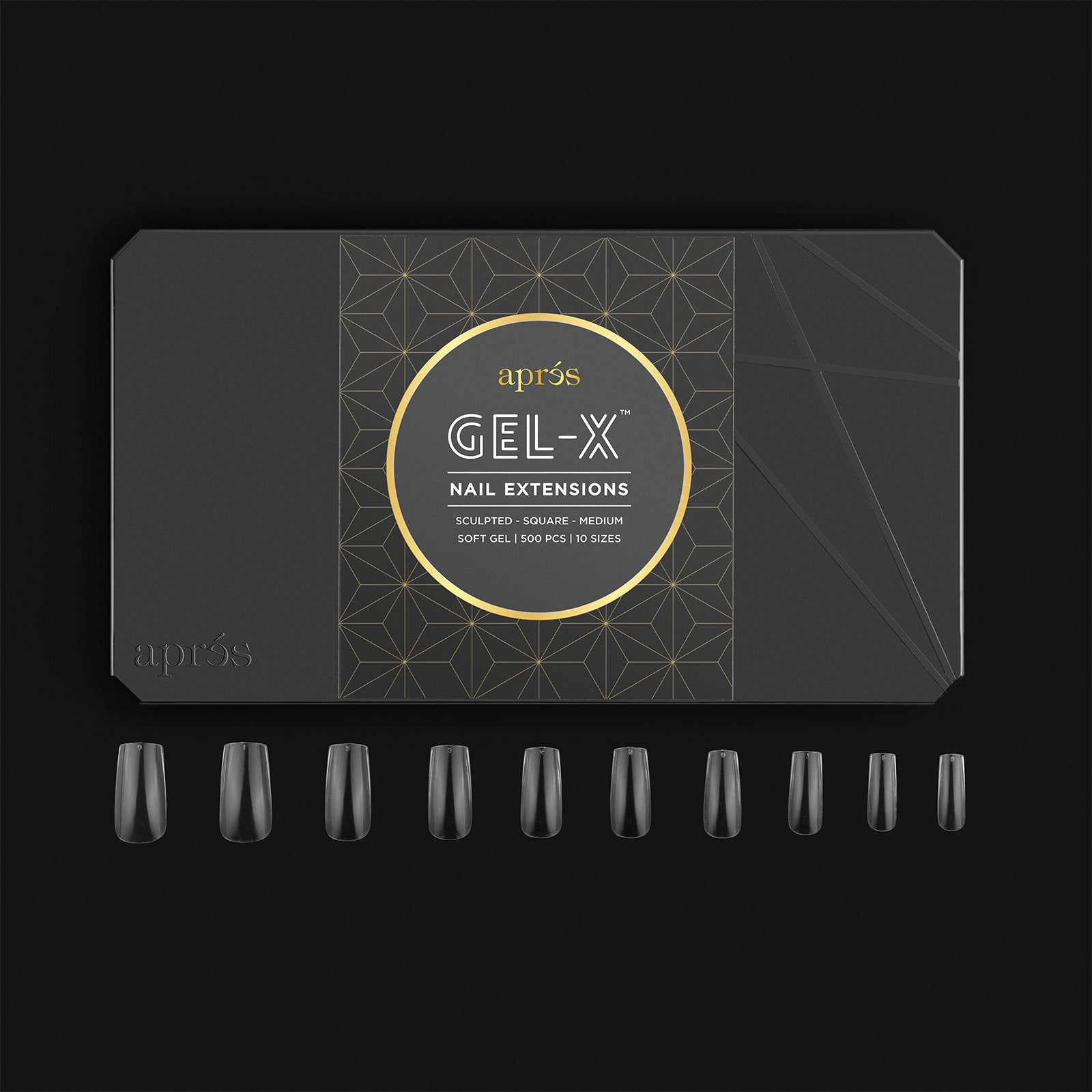 Apres Gel X Nail Extension System - Sculpted Square Medium 500 Tips for Professional Salon & DIY Manicures at Home