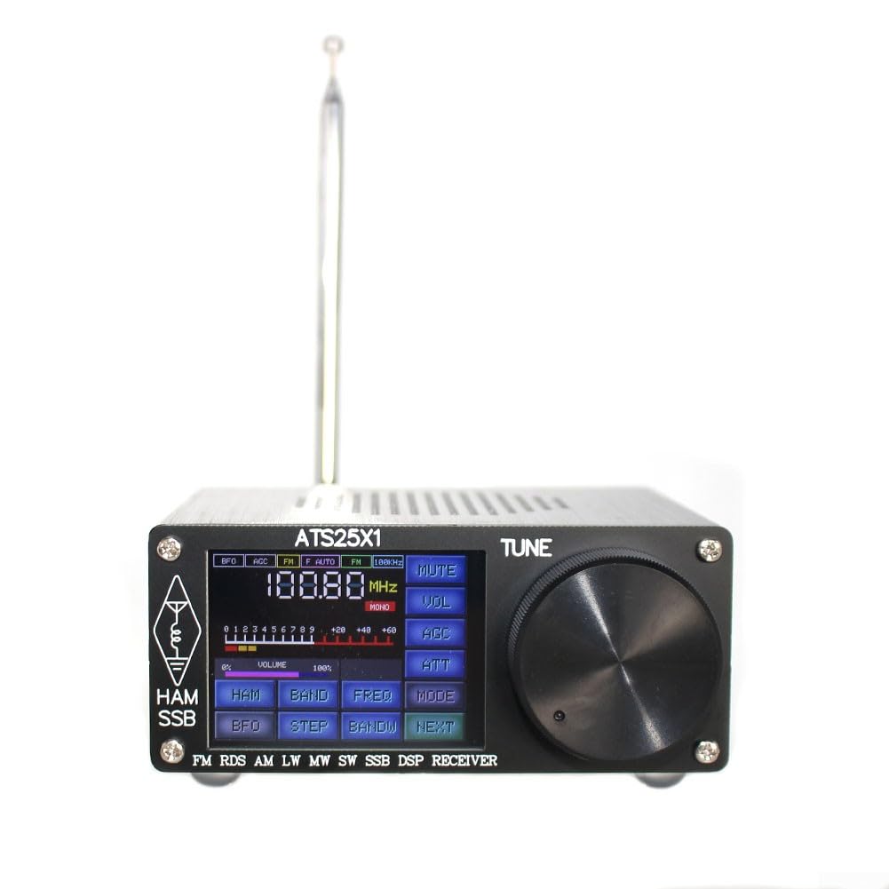 QOXEZY ATS-25+ 2.4 Inch Touch Screen Digital Radio with Si4732 Full Band Receiver - FM/LW/MW/SW/SSB Portable Handheld Radio for Outdoor Adventures, Emergency Preparedness & Travel