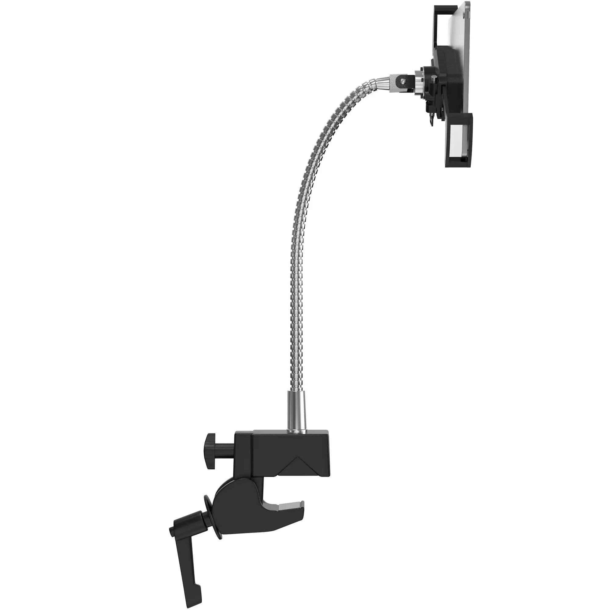 Stainless Steel Anti-Rust Security Gooseneck Clamp for Tablets & Phones (Up to 1 Inch Thick) - Perfect for Office Desk, Kitchen Counter & Bedside Table Organization