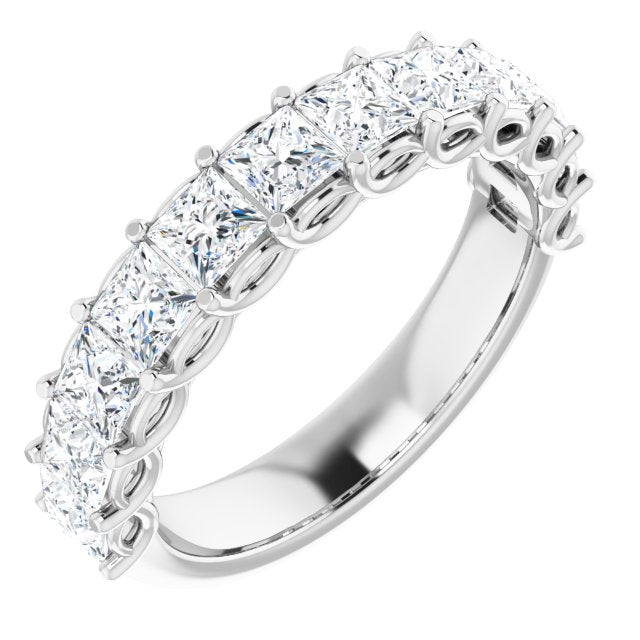 2.16 Carat Princess Cut Diamond Wedding Band for Women - Elegant Bridal Ring for Engagement, Anniversary & Special Occasions