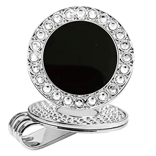 Black Onyx With White Crystal (Silver Clip)