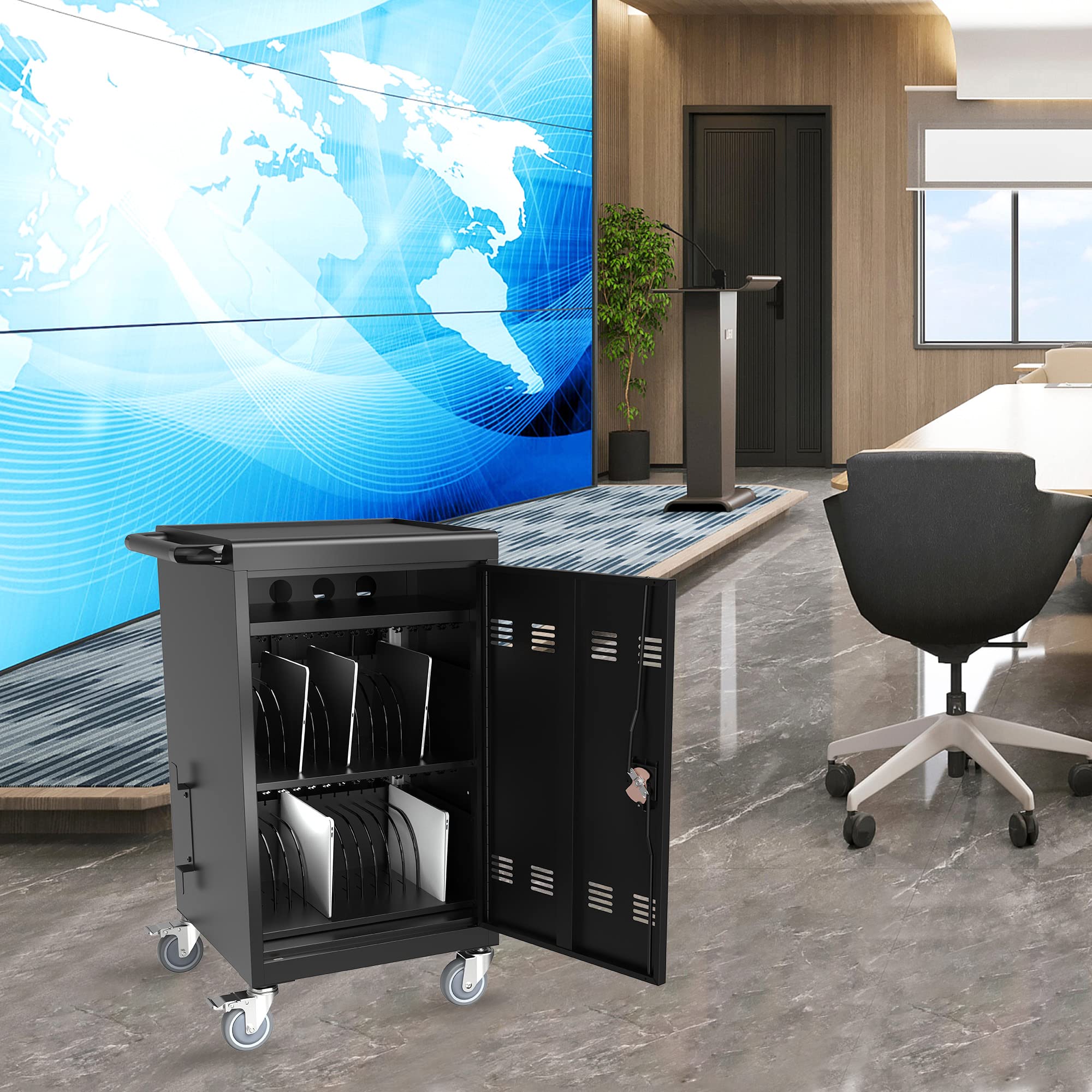 32-Slot Charging Cart for Laptops (Up to 16.3