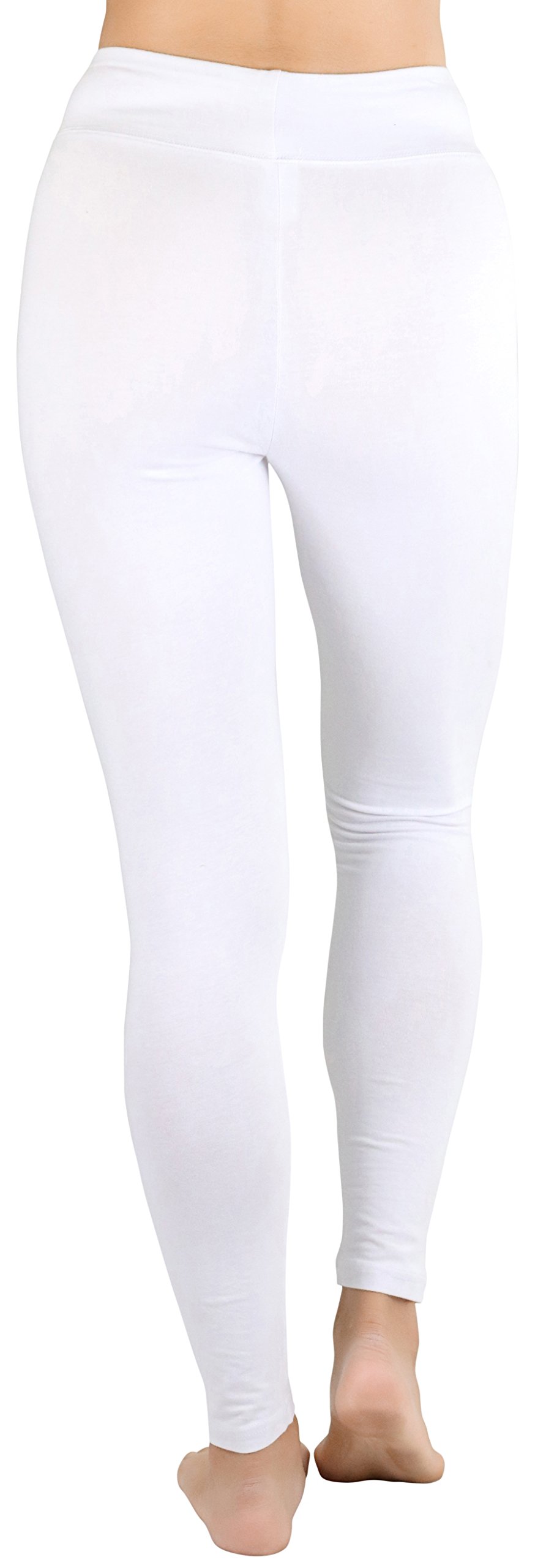 ToBeInStyle Women's Breathable Cotton-Spandex Leggings - Medium Weight, High Waisted Yoga Pants for Workout, Running & Lounge Wear