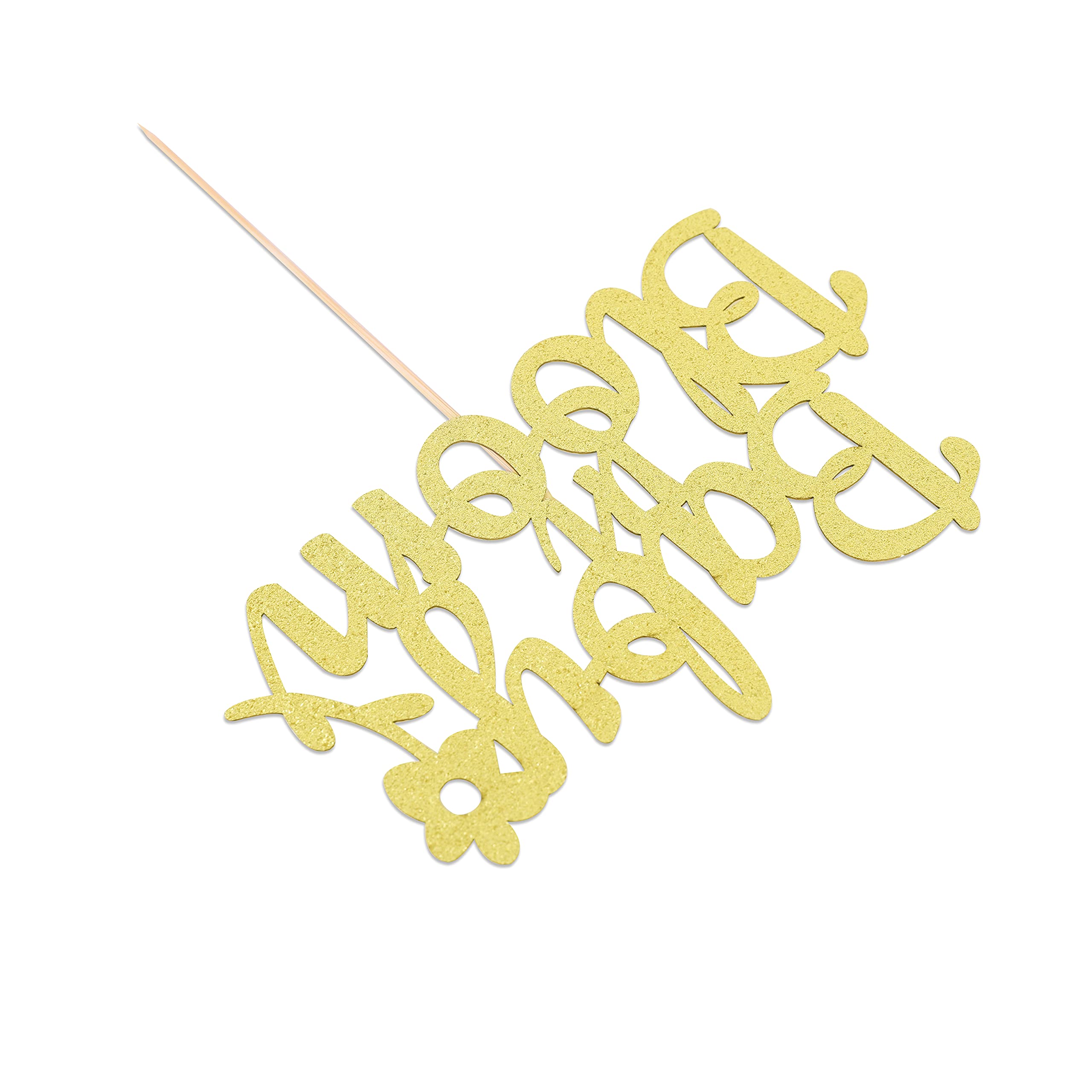 Gold Glitter Baby Cake Topper for Newborn Party - Elegant Smash Cake Decor & Photo Booth Props - Baby In Bloom Theme - Perfect for 1st Birthday, Baby Shower & Gender Reveal Celebrations