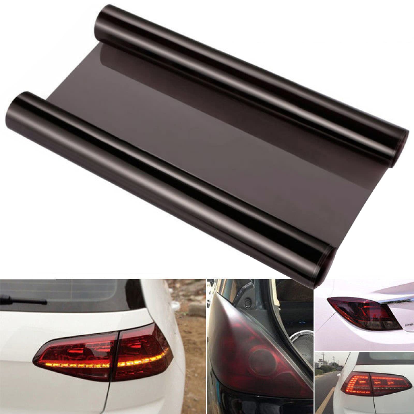 Wcnsxs 30×120CM Self-Adhesive Vinyl Film for Headlights, Tail Lights & Fog Lights - Light Black Tint | Car Window Tinting, Light Protection & Style Enhancement