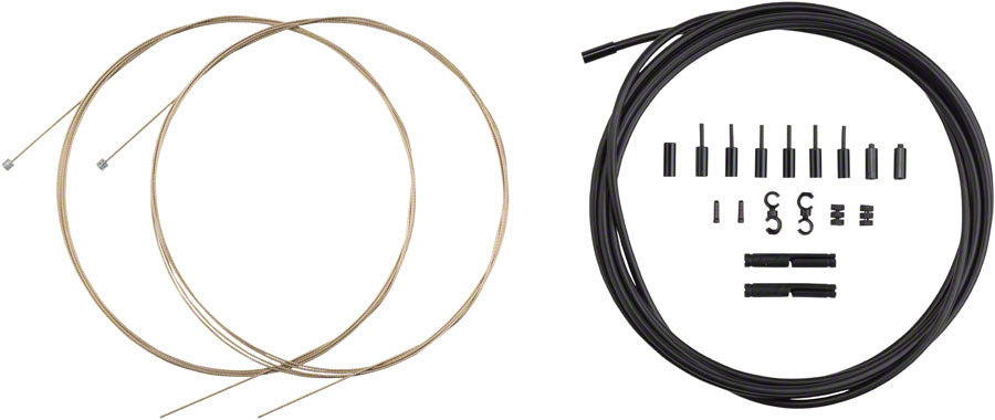 Jagwire Pro Shift Kit for Road & Mountain Bikes - Compatible with SRAM & Shimano Derailleurs - High-Performance Black Cable Set - Perfect for Smooth Gear Shifting on Trails & Commutes