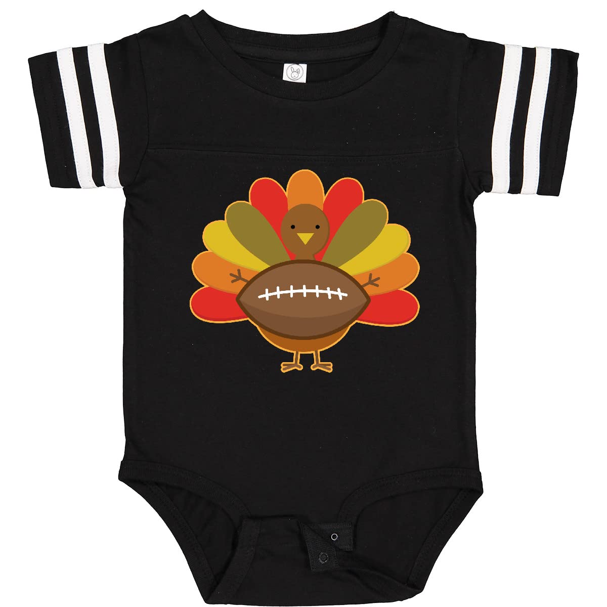 Inktastic Thanksgiving Day Turkey Football Fan Baby Bodysuit - Cute Holiday Outfit for Infants & Toddlers - Perfect for Family Gatherings, Football Games & Photo Shoots