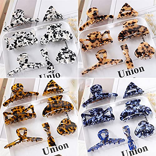 Stylish COSYOO Acetate Hair Claw Clips Set of 7 - Large Non-Slip Strong Hold Hair Clips with Interlocking Teeth for Women - Perfect for Shower, Styling & Everyday Fashion Accessories