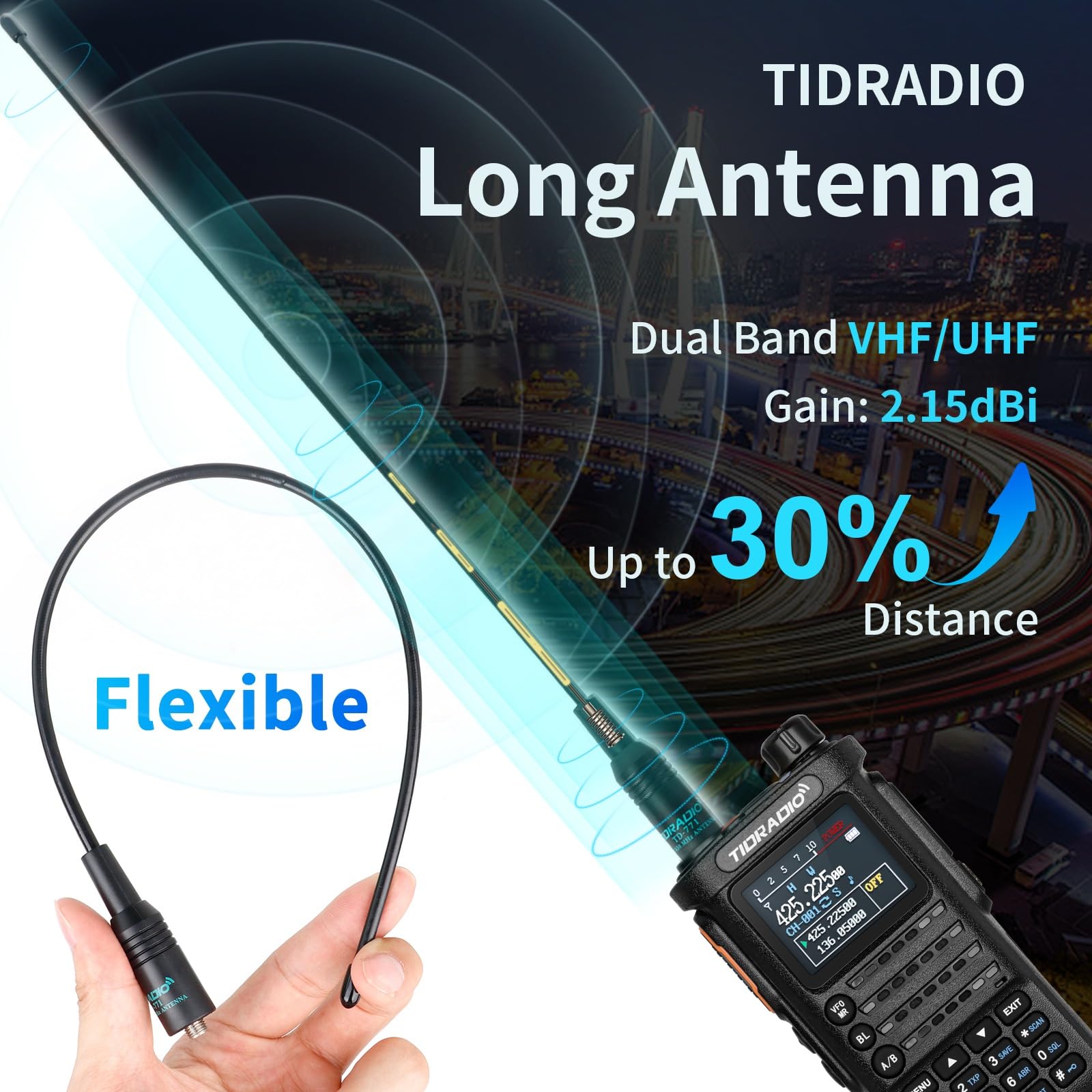 2nd Gen TIDRADIO TD-H8 10W High Power Ham Radio Handheld - Wireless APP Programming, Long Range Two Way Radio with 2500mAh Battery (2 Pack), USB-C Charger & Speaker Mic - Perfect for Outdoor Adventures, Emergency Communication, and Construction Site Coordination