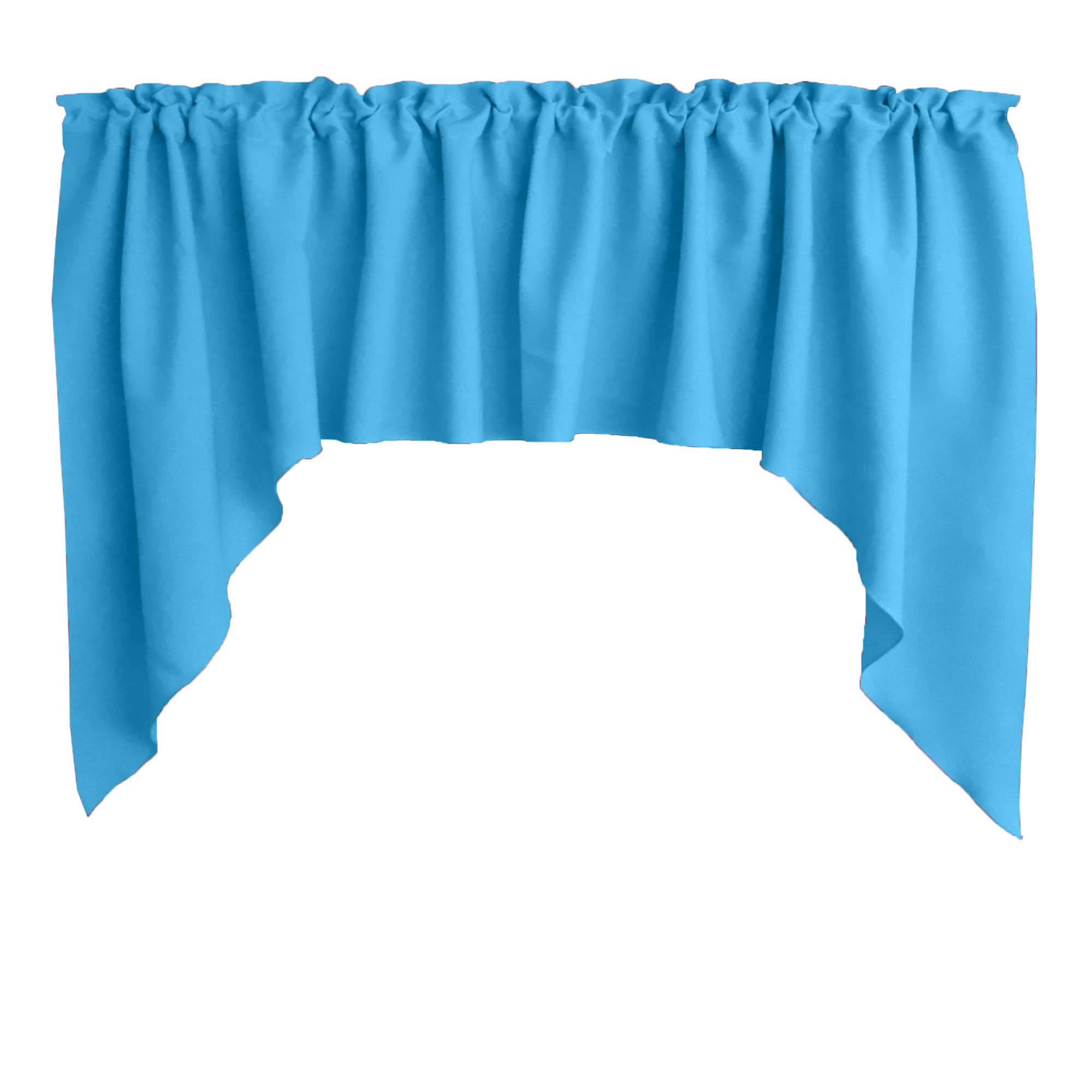 Premium Solid Poplin Swag Window Valance - Elegant Home Décor for Bedroom, Nursery & Kitchen - Turquoise Blue Window Treatment for Cozy Interior Design
