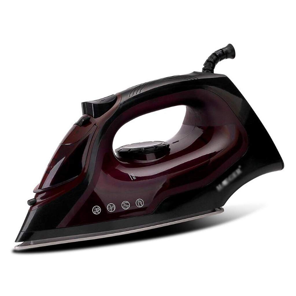 YBYB 1800W Steam Iron with Adjustable Ceramic Soleplate - Portable Electric Garment Steamer for Clothes, Quick Heating & Powerful Steam - Perfect for Home, Travel & Office Use (Brown)