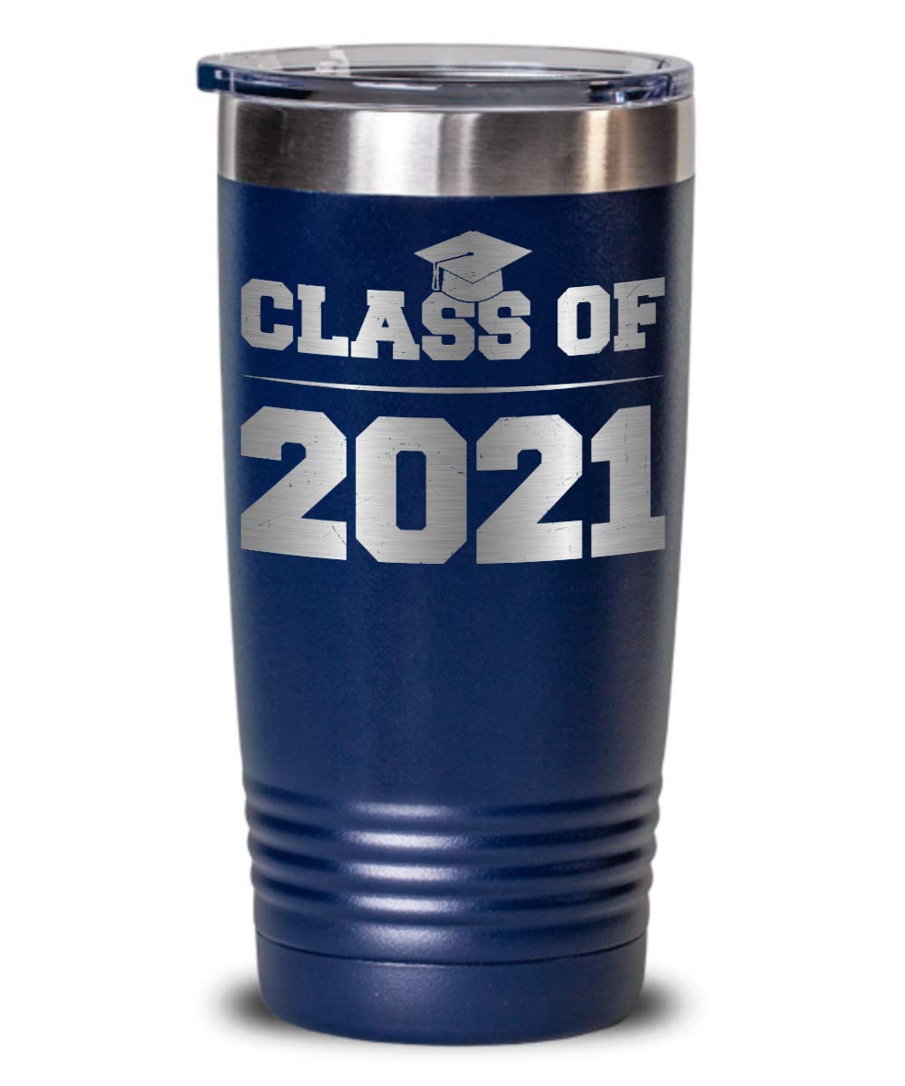 2021 Graduation Tumbler - 20oz & 30oz Insulated Stainless Steel Cup - Perfect High School Graduation Gift for Diploma Honors Students - Great for School, Work & Outdoor Activities