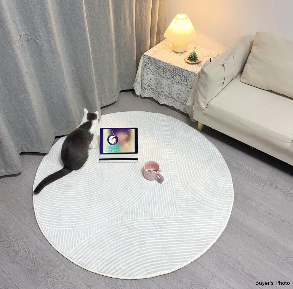 Modern Abstract Area Rugs for Bedroom & Living Room - Geometric Round Rugs for Dining Room & Under Chairs - Contemporary Home Decor for Cozy Spaces
