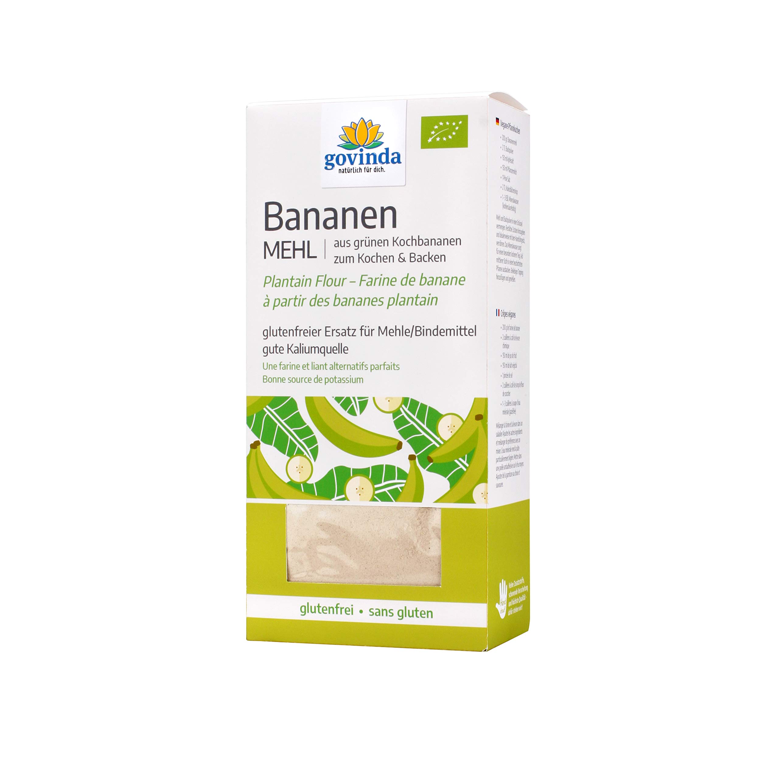 Govinda 100% Green Banana Flour Gluten-Free (1 x 350g) | Organic, Paleo & Keto-Friendly | Perfect for Baking, Smoothies & Healthy Recipes