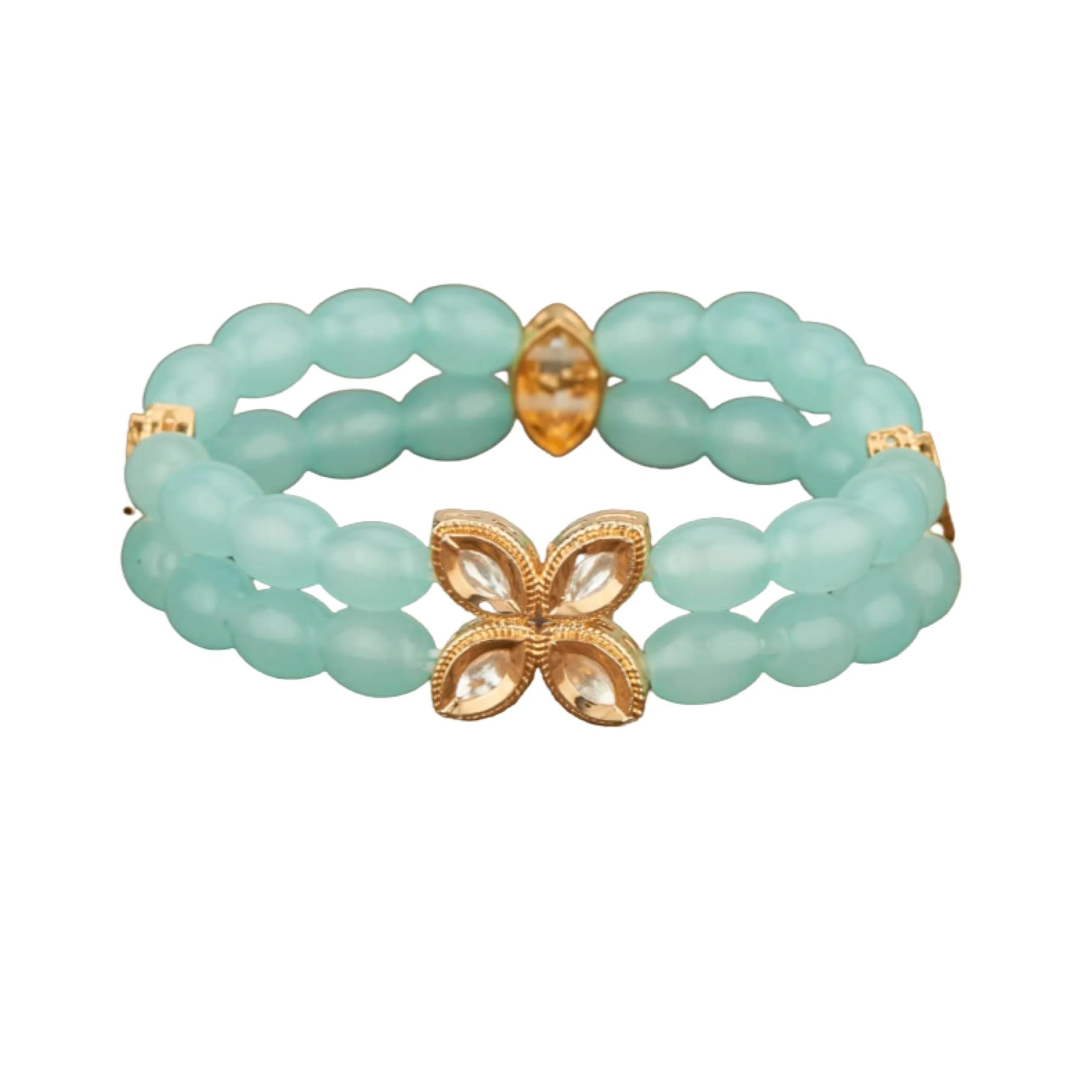 LOVENSPIRE Antique Adjustable Gold Plated Bangle Bracelet for Women - Kundan Indian Jewelry - Perfect Gift for Mother's Day, Valentine's, Anniversary & Birthday - Ideal for Weddings, Parties & Special Occasions
