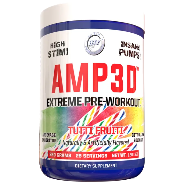 Hi-Tech Pharmaceuticals AMP3D - Premium Pre-Workout Supplement for Energy & Muscle Growth | Ideal for Gym, Bodybuilding & Fitness Training