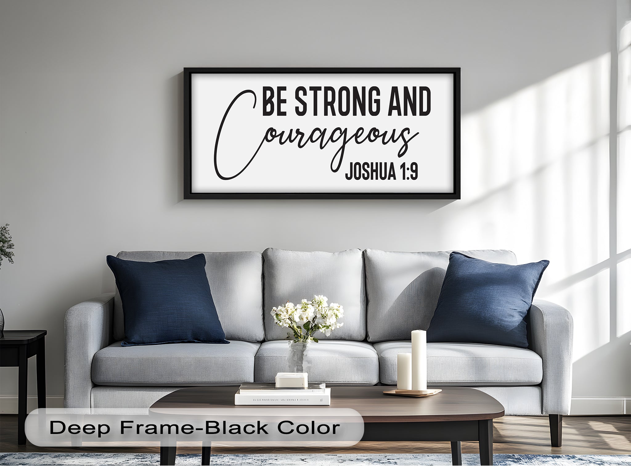 Be Strong and Courageous - Joshua 1:9 Bible Verse Oil Painting Wall Art - Inspirational Christian Home Decor for Living Room, Bedroom & Office