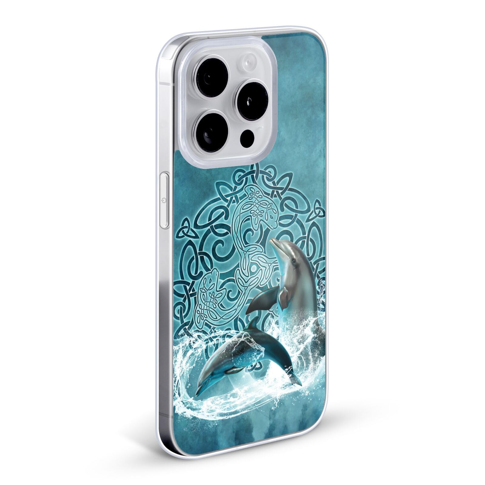 Officially Licensed Brigid Ashwood Dolphin Celtic Wisdom Soft Gel Case for Apple iPhone 12 Pro Max - Protective Phone Cover with Artistic Design, Perfect for Nature Lovers & Celtic Culture Enthusiasts