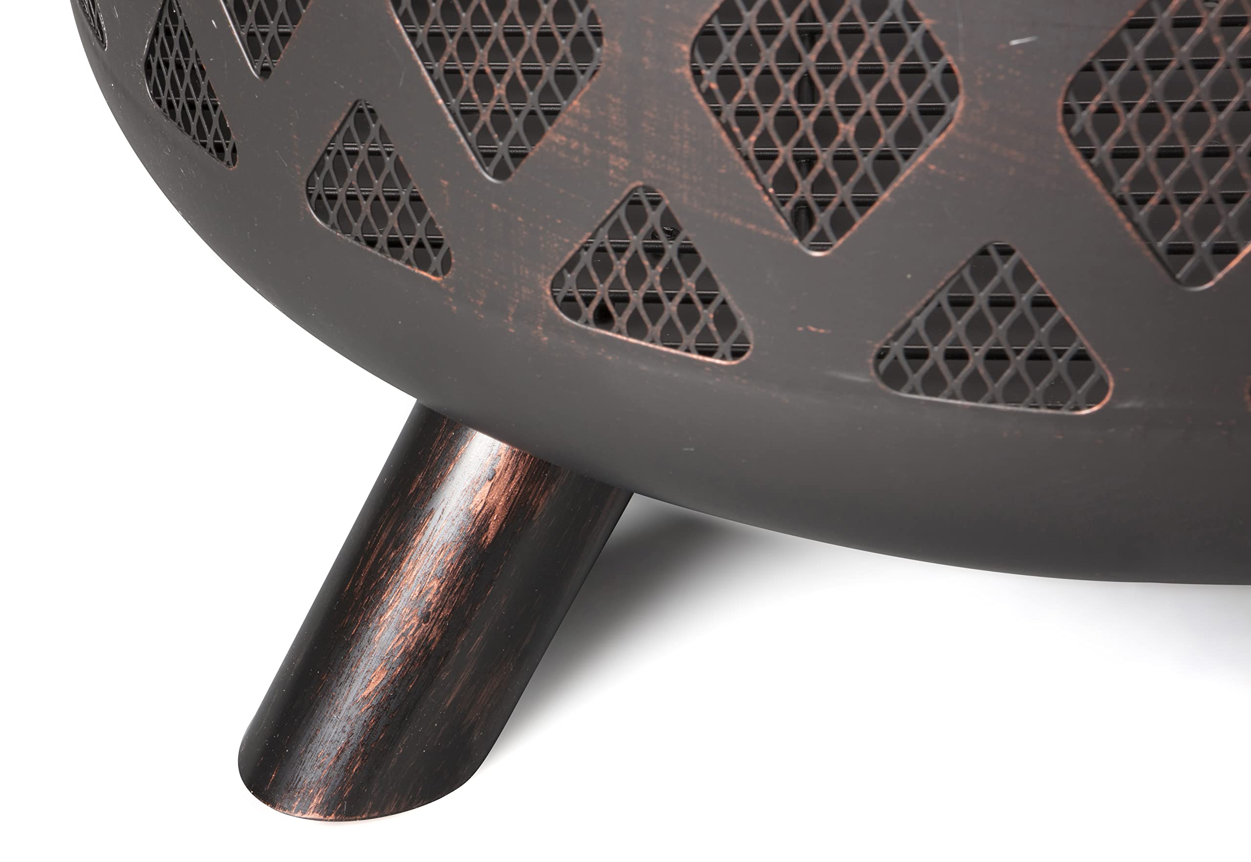 Wood Burning Outdoor Fire Pit with Lattice Design - Oil Rubbed Bronze Fire Bowl for Backyard, Patio, Camping & Garden Gatherings
