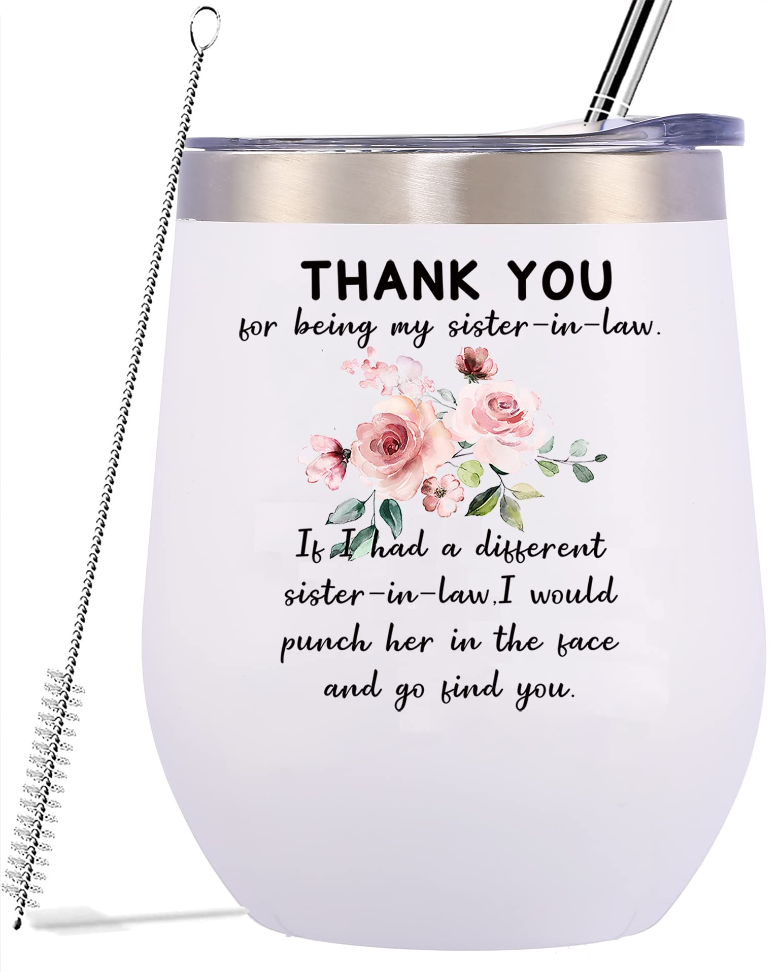 GEANHIL 12oz Insulated Tumbler Coffee Mug - Perfect Christmas, Birthday & Mother's Day Gift for Sister-in-Law - Thoughtful Thank You Present for Women - Ideal for Coffee, Tea & Hot/Cold Drinks at Home, Office or Travel