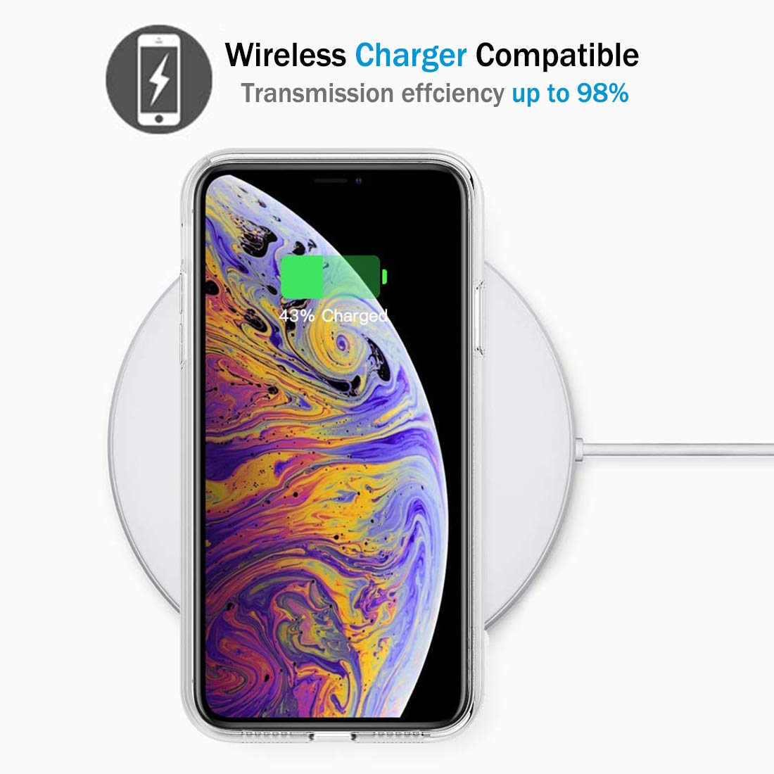 Slim Shockproof Clear Floral TPU Phone Case for iPhone Xs/X (5.8